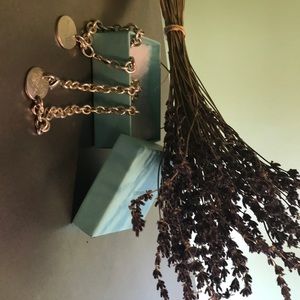 Tiffany round tag charm bracelet  silver